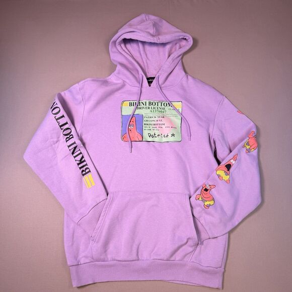 Spongebob Squarepants Patrick Star Hoodie Black Bikini Bottom Drivers License S - Picture 1 of 7